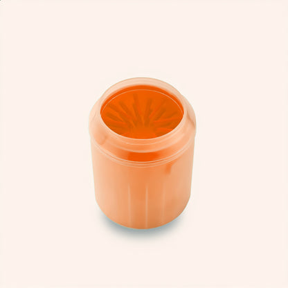 Vaso limpiapatas Pawlyo de silicona naranja para perros